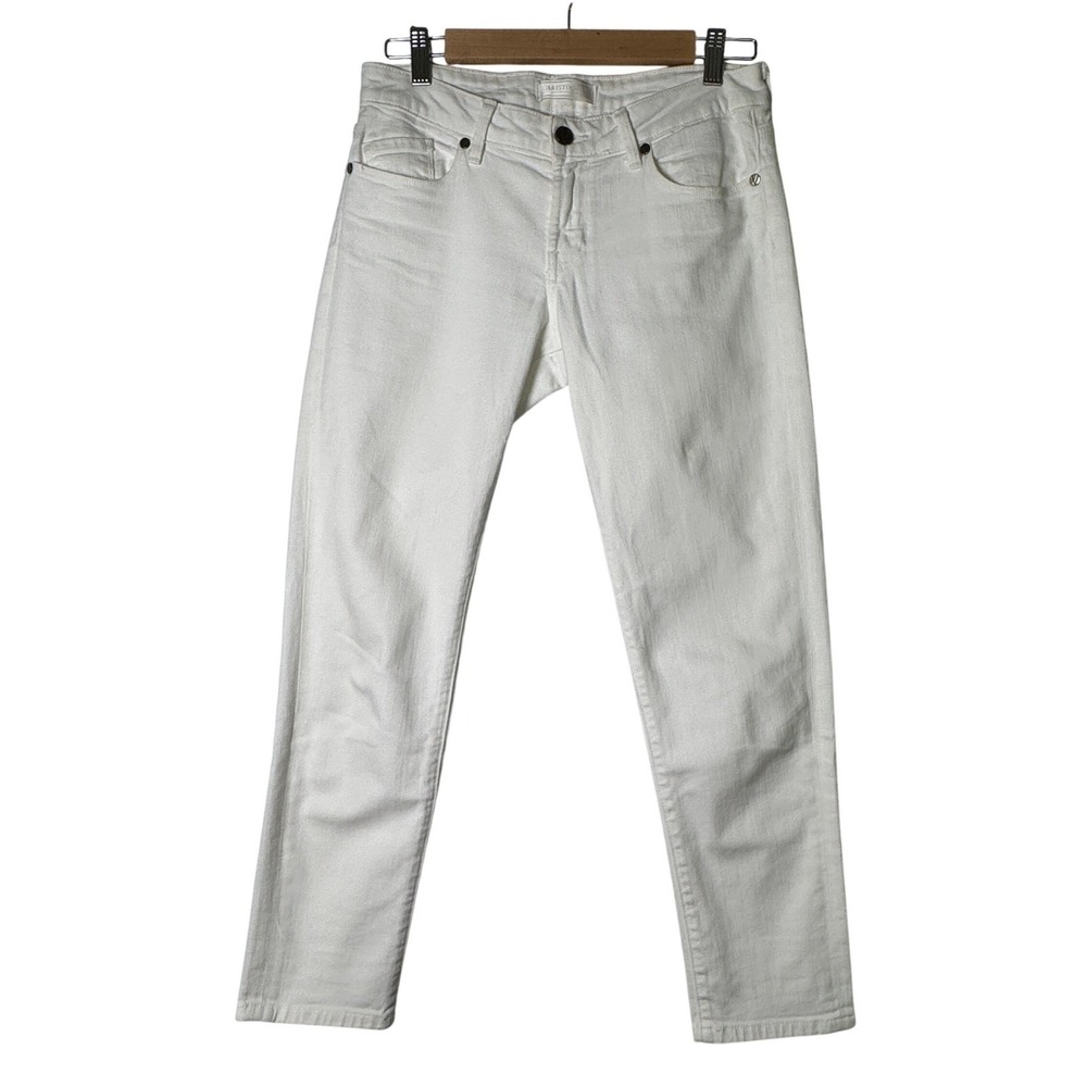 Aristocrat Womens 27 White Solid Monaco Jeans Mid Rise Luxury Made in USA